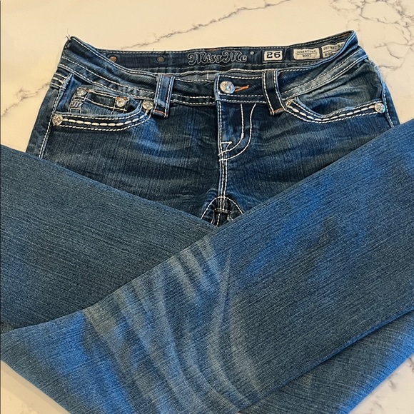 Miss Me Blue Boot Cut Jeans with Embellished Pockets - Picture 7 of 10